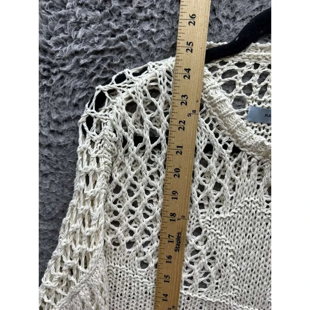 Racer Worldwide Cross Net Weave Oversized Pullover Sweater Beige Size M Unisex - Picture 9 of 11